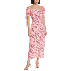 Hl Affair Womens Short Sleeve Midi Dress, Red